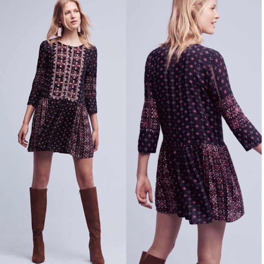 VANESSA VIRGINIA Embroidered Kaleidoscope Dress